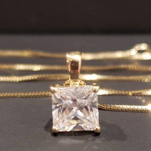 14K SOLID GOLD • 1.00 - Square Princess Brilliant